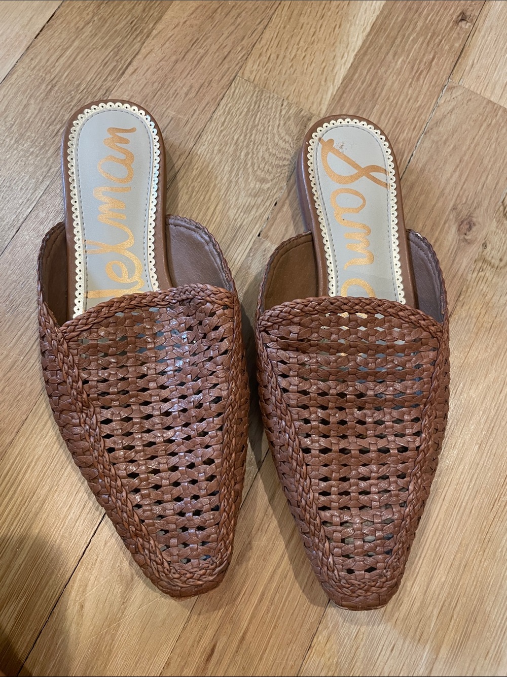 Sam Edelman Woven Pointed-Toe Mule in Brown